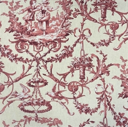 TISSU TOILE DE JOUY COLIN MAILLARD ROUGE