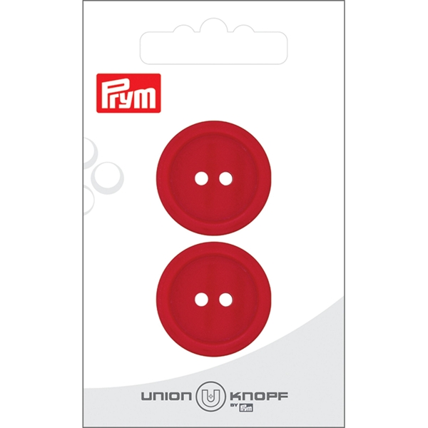 Bouton poly. 2-tr 25mm rouge 