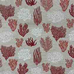 TOILE ASPECT LIN CORAUX ROUGE