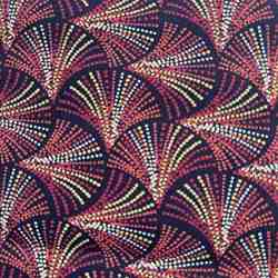 TISSU MFTA COTON ENDUIT  PLUMES ORANGE