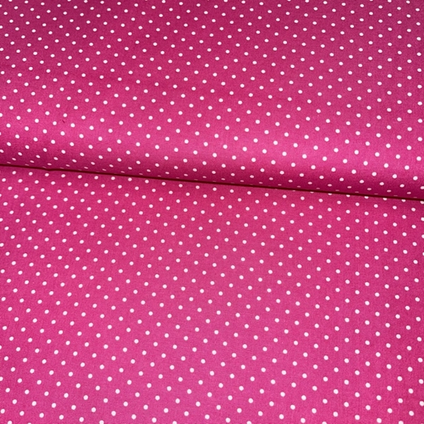 TISSU COTON IMPRIME TETE EPINGLE FUSCHIA