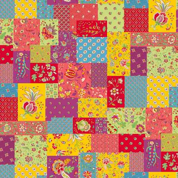 TISSU COTON DIVALI PATCH MULTICOLORE