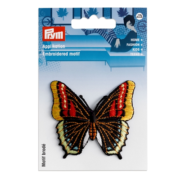 Ecusson Papillon noir/multicolore