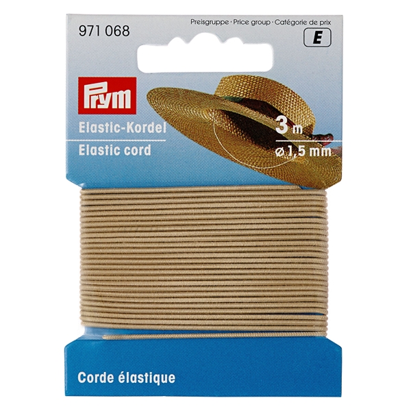 Corde élastique 1,5 mm beige clair