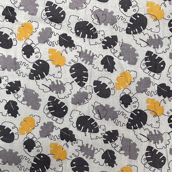 COUPON COTON JUNGLE GRIS 1M50 X 1M40