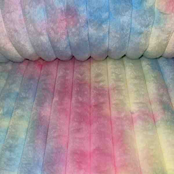 TISSU TOUT DOUX TIE AND DYE ROSE JAUNE BLEU