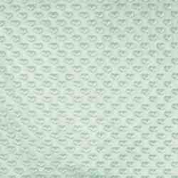 TISSU MINKY BUBBLE COEUR VERT TILLEUL