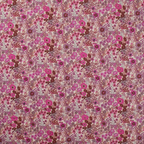 VOILE DE COTON OEKO-TEX FLEUR DIGITAL ROSE