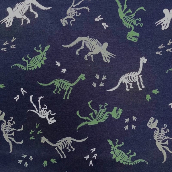 TISSU JERSEY DINOSAURES SQUELETTE OEKO-TEX