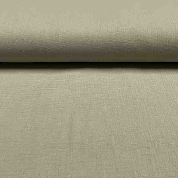 TISSU GAZE DE COTON UNIE VERT KAKI