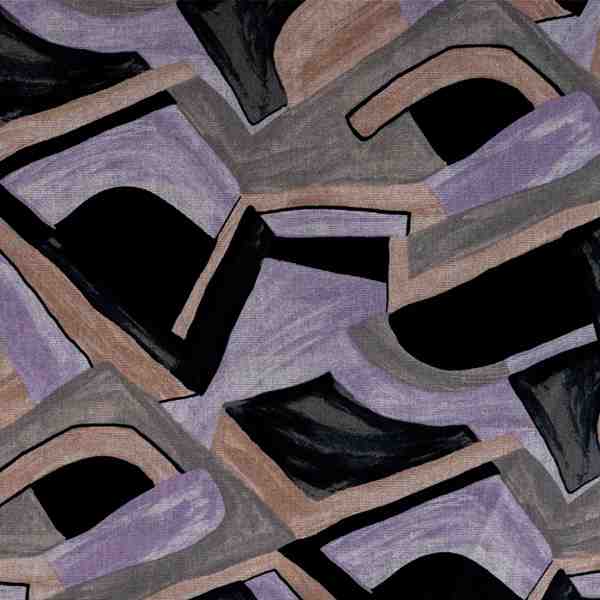 TISSU CHEMISIER IMPIRME GEOMETRIQUE VIOLET LILAS
