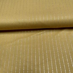 TISSU UNI RAYURE LUREX JAUNE OCRE