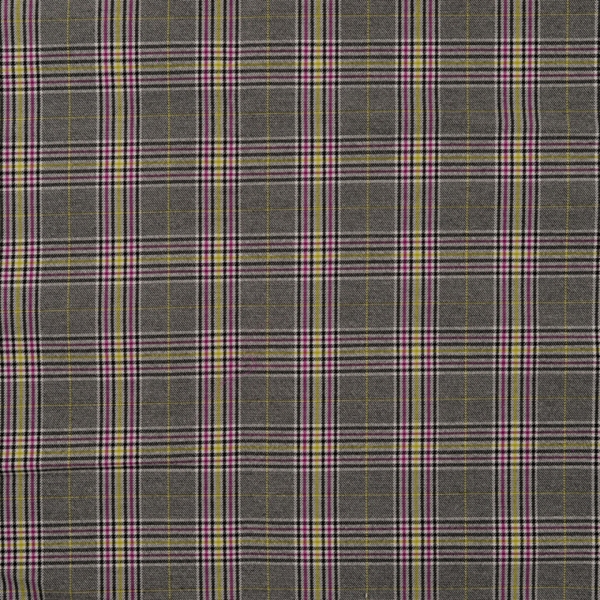  TISSU BENGALINE CARREAUX VIOLET JAUNE