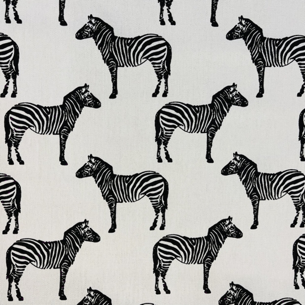 TISSU TOILE COTON ZEBRE NOIR BLANC