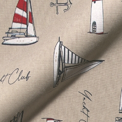 TISSU TOILE ASPECT LIN  BATEAU VOILIER PHARE