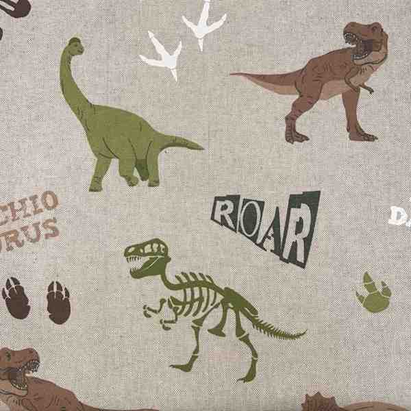 TISSU TOILE ASPECT LIN SQUELETTE DINOSAURE