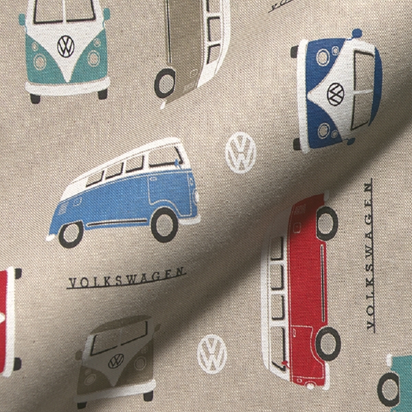 Toile aspect lin imprimée combi vw Tissu fil & compagnie