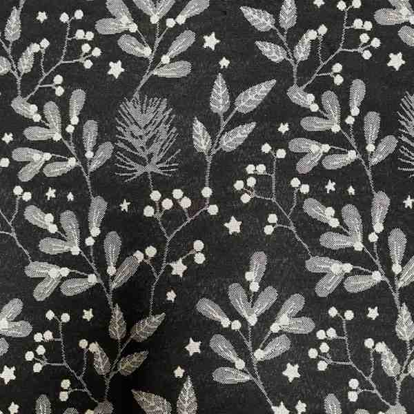 TISSU JACQUARD AMEUBLEMENT BROCELIANDE ARGENT 