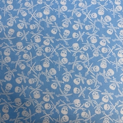 TISSU COTON IMPRIME PIRATE BLEU OEKOTEX