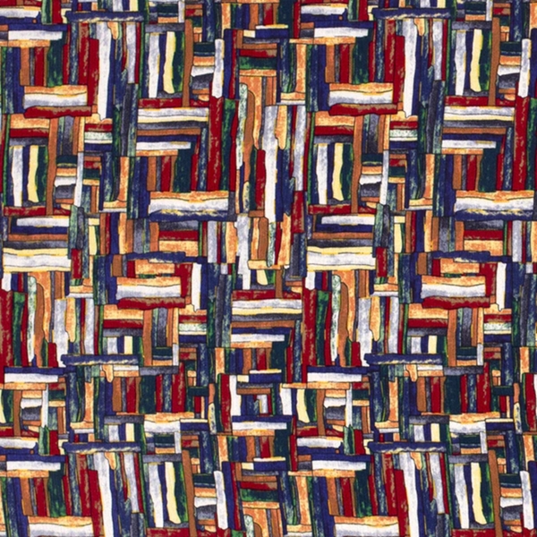TISSU CREPE VISCOSE BIBLIOTHEQUE MULTICOLORE