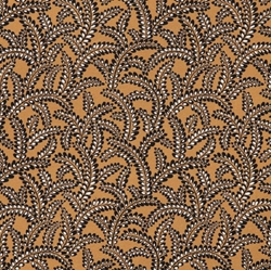 TISSU TOILE COTON BLUSH NOIR CAMEL 