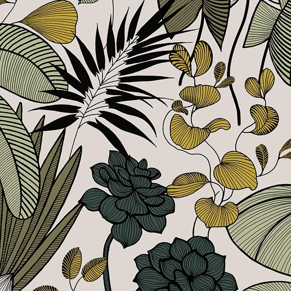 TISSU TOILE ASPECT LIN JAKARTA VERT EMERAUDE