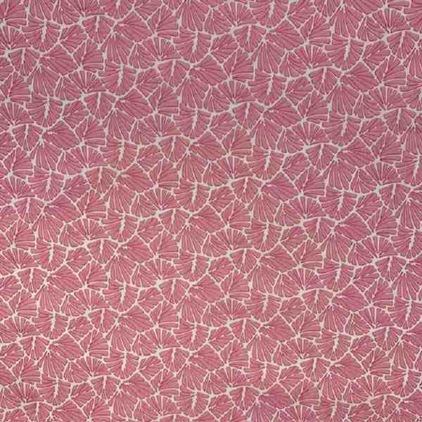 TISSU COTON EVENTAIL GRAPHIQUE ROSE