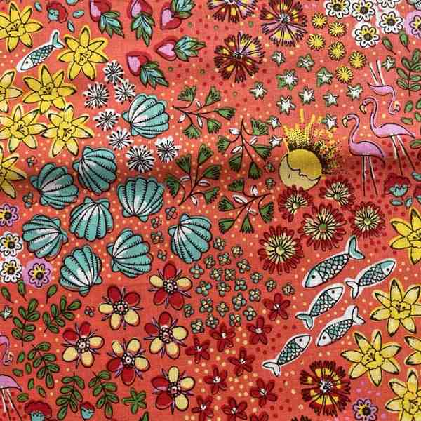 TISSU MFTA COTON SUMMER VIBES CORAIL