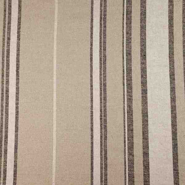 TISSU TOILE DE LIN RAYURE FICELLE NATUREL