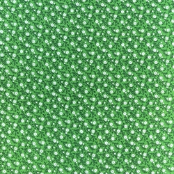 TISSU COTON IMPRIME FLEUR VERT