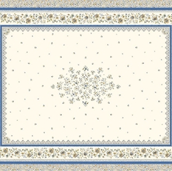 TISSU COTON NAPPE PROVENCAL ECRU BLEU 1.60mX2.06m