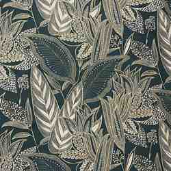TISSU JACQUARD  AMEUBLEMENT FEUILLE VERTE 
