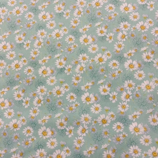 COUPON COTON OEKO-TEX MARGUERITE VERTE 0M95 X 1M40