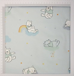 TISSU DISNEY WINNIE L OURSON FOND BLEU