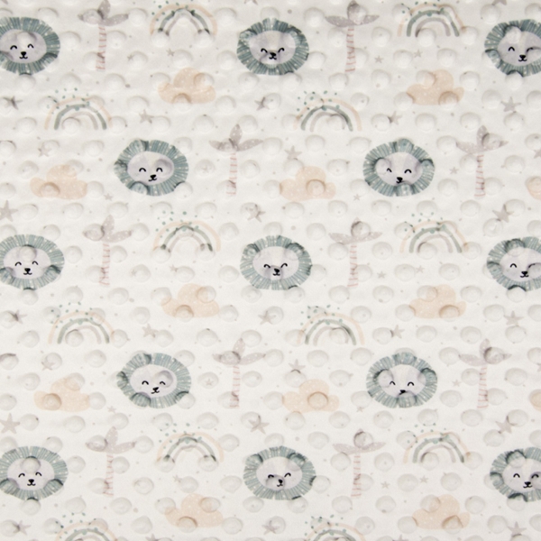 TISSU MINKY BUBBLE LION GRIS