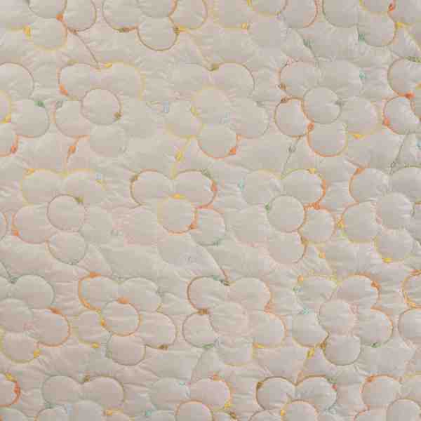 TISSU MATELASSE AVEC BRODERIE FLEUR BEIGE