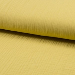 DOUBLE GAZE UNIE OEKO-TEX JAUNE PAILLE