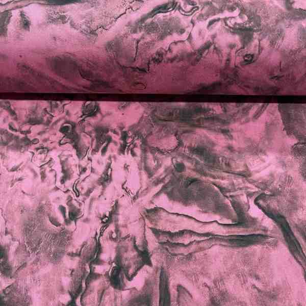 TISSU SATIN COTON MARBRE ROSE