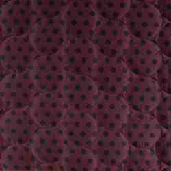 TISSU MATELASSE CERCLE A POIS BORDEAUX ET NOIR