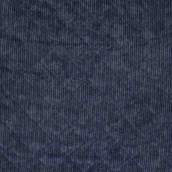 TISSU VELOURS COTELE  MARINE INTERIEUR BEIGE