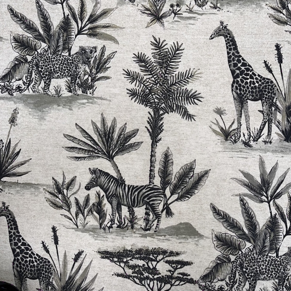 TISSU TOILE IMPRIMEE SAFARI NATUREL