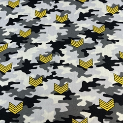 TISSU COTON IMPRIME CAMOUFLAGE ARMEE GRIS OEKOTEX