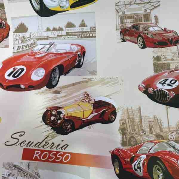TISSU VOITURE ITALIAN CUP ROUGE