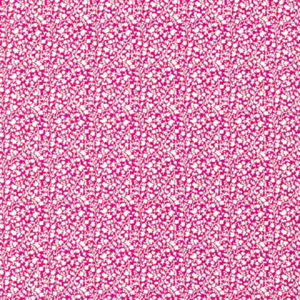 TISSU POPELINE DE VISCOSE FLEURETTE ROSE FUSCHIA