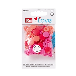 Prym Love Boutons press. plast. 12,4mm rouge