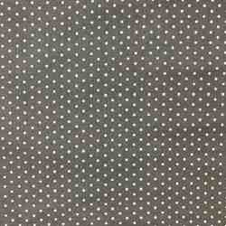 TISSU MFTA COTON ENDUIT GRIS A PETITS POIS BLANCS