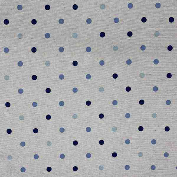 TOILE ASPECT LIN LORETTE POINTS BLEU