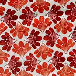 TISSU MFTA COTON FEUILLE AMANDA ORANGE