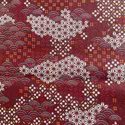TISSU MFTA COTON ENDUIT SHOGUN ROUGE