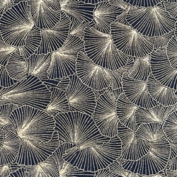 TISSU COTON IMPRIME GINKO NOIR